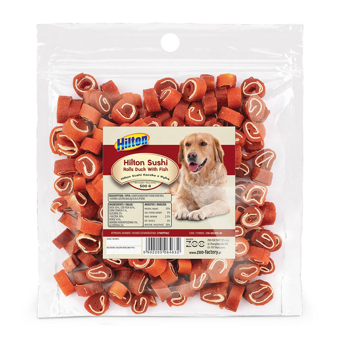 HILTON Sushi Rolls duck with fish - Dog treat - 500 g