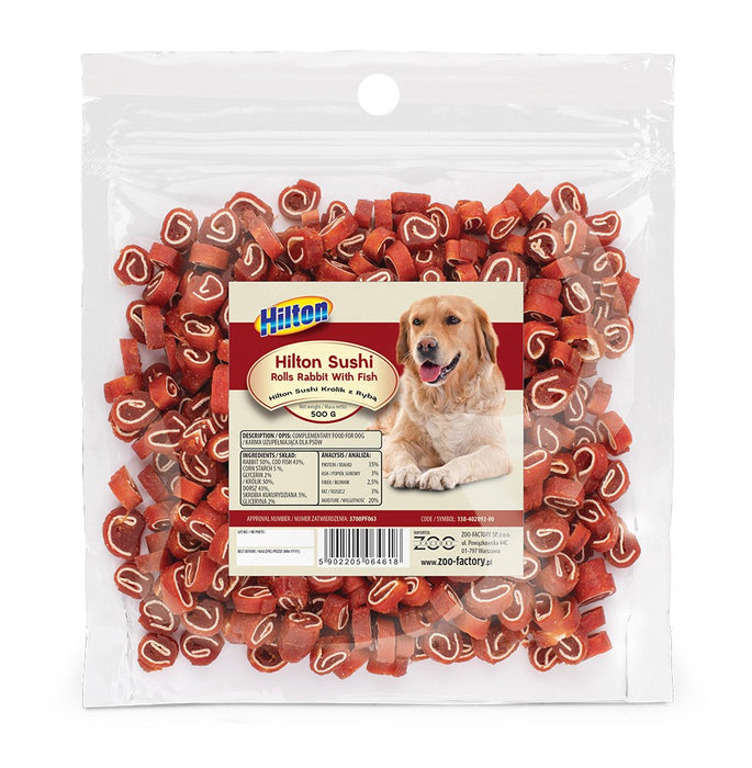 HILTON Sushi Rolls rabbit with fish - Dog treat - 500 g