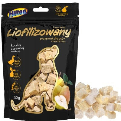 HILTON Freeze-dried treats with duck and pear - dog treat - 50g
