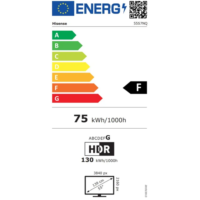 Hisense CanvasTV 55’’,QLED 4K Ultra HD 3840x2160 144hz 4000:1 400 nits 16:9,VIDAA Smart OS,DTS Virtual X,HDR,HDR