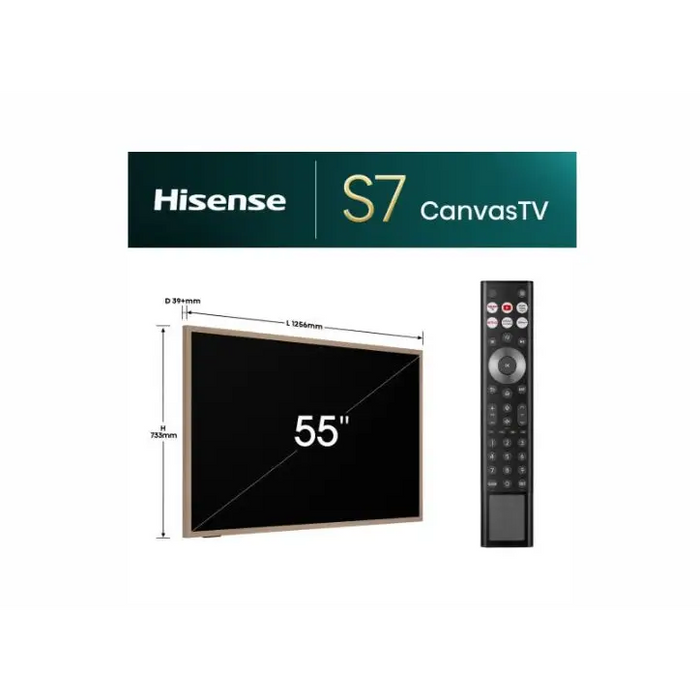 Hisense CanvasTV 55’’,QLED 4K Ultra HD 3840x2160 144hz 4000:1 400 nits 16:9,VIDAA Smart OS,DTS Virtual X,HDR,HDR