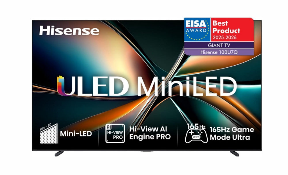 Hisense, 100''  U7Q,ULED Smart, FALD, 165Hz, 5000:1,Quantum Dot, Dolby vision IQ,Vidaa, ADS, Black