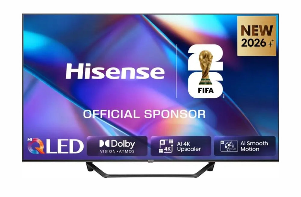 Hisense 43" A7S, 4K Ultra HD 3840x2160, QLED, FALD, Quantum Dot, HDR 10+, HLG, Dolby Vision, Dolby Atmos, Smart TV, WiFi 5GHz, WiFi Direct, BT, Anyview Cast, 3xHDMI, 2xUSB, LAN, CI+, DVB-T2/C/S2, Black