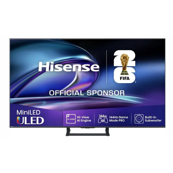 Hisense 50" E8Q, 4K Ultra HD 3840x2160, ULED, Quantum Dot,144 Hz,HDR 10+, HLG, Dolby Vision, DTS Virtual X, Smart TV, WiFi, Light Sensor, BT, Anyview Cast, 4xHDMI, 2xUSB, LAN, CI+, DVB-T2/C/S2, Singale Stand, Black
