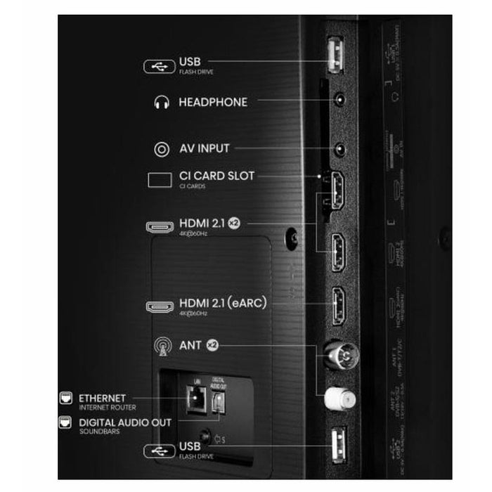 Hisense 55" A6Q, 4K Ultra HD 3840x2160, DLED, DFA, Precision Colour, HDR 10+, HLG, Dolby Vision,Light sensor, Smart TV, WiFi, BT, AnyView Cast, Gaming Mode, 1xHDMI2 eArc, 3xHDMI, 2xUSB, LAN, CI+, DVB-T2/C/S2, Black