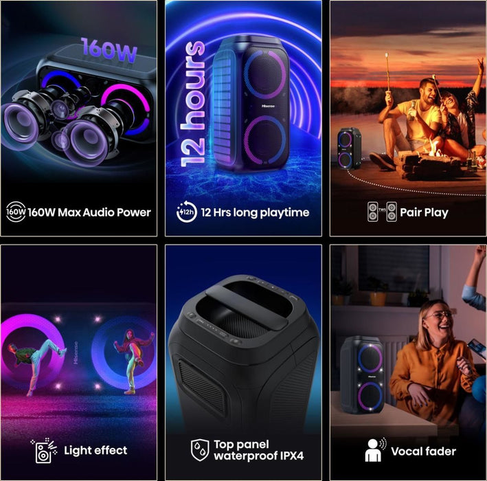 Portable Bluetooth Speakers Hisense PR160 Black