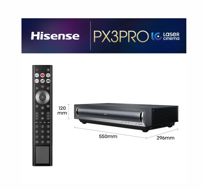 Hisense projector PX3-PRO Home Cinema, 3000;1,3x HDMI,1x LAN, Black
