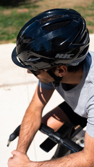 HJC CROSSER Black Cycling Helmet, BLACK, Size L