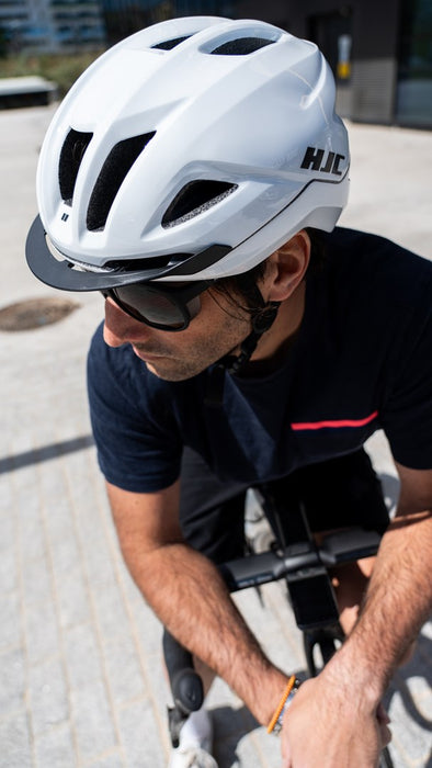 HJC CROSSER White Cycling Helmet, WHITE, Size M