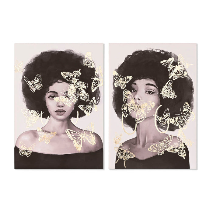 Canvas Home ESPRIT Pinewood Canvas 70 x 3,7 x 100 cm