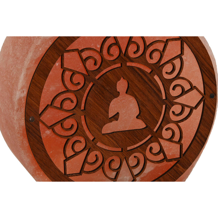 Desk lamp Home ESPRIT Brown Pink Salt Mango wood 15 W 220 V 16 x 7 x 18 cm