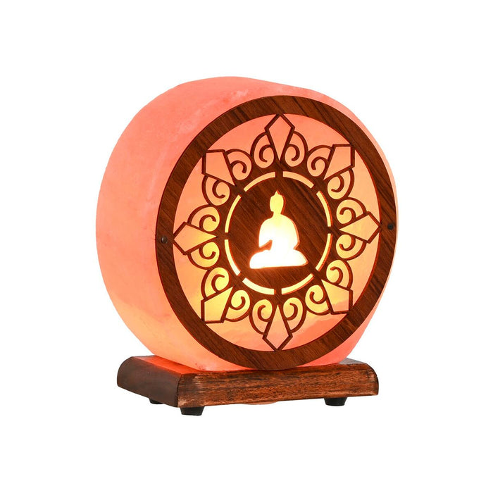 Desk lamp Home ESPRIT Brown Pink Salt Mango wood 15 W 220 V 16 x 7 x 18 cm