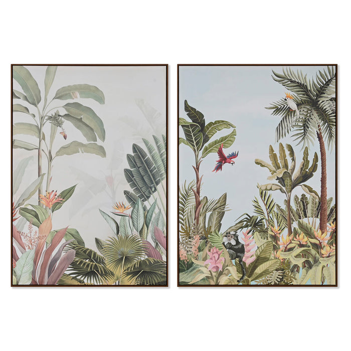 Canvas Home ESPRIT Green Tropical 100 x 4 x 140 cm (2 Units)
