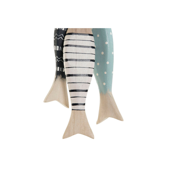 Hanging decoration Home ESPRIT Blue Red Multicolour Fish 5 x 2 x 20 cm (2 Units)