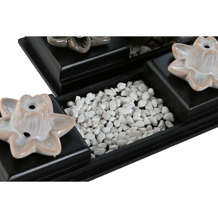 Essential oil burner Home ESPRIT Ceramic MDF Wood Buddha 24 x 8 x 14 cm (2 Units)