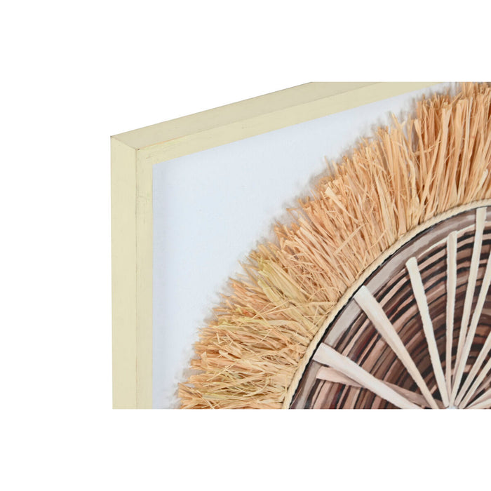 Canvas Home ESPRIT White Natural Boho 60 x 3 x 60 cm (2 Units)