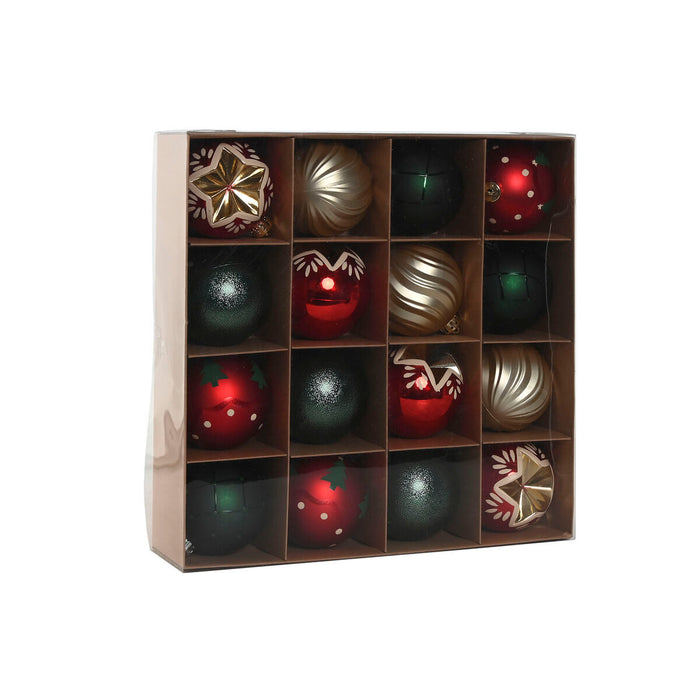 Christmas Baubles Home ESPRIT Red Golden Polyethylene 32,5 x 8 x 32,5 cm (16 Pieces)