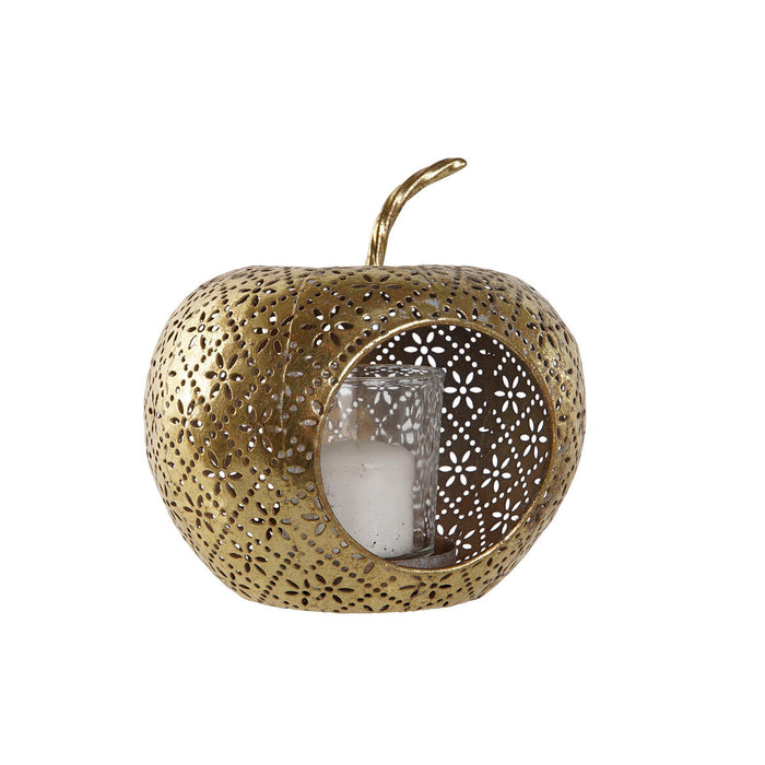 Candleholder Home ESPRIT Golden Metal Crystal 14 x 14 x 13 cm