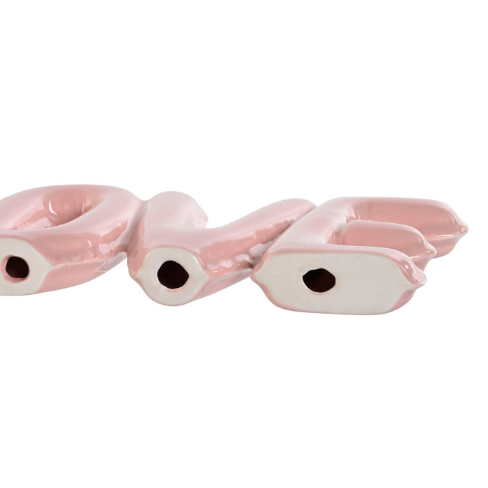 Decorative Figure Home ESPRIT LOVE Yellow Pink Children's 24 X 2,5 X 10 cm (2 Units)