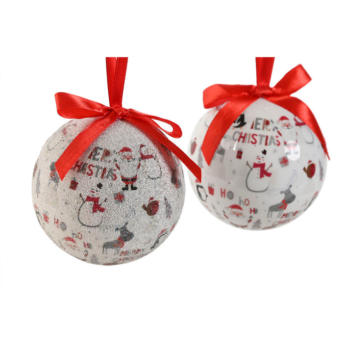 Christmas Baubles Home ESPRIT White Red PVC (7 Units)
