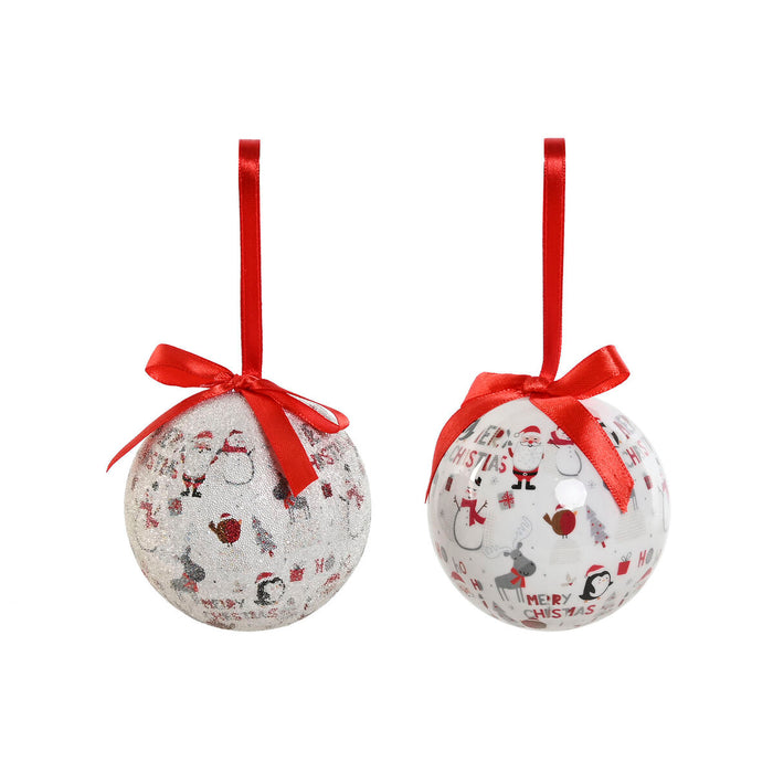 Christmas Baubles Home ESPRIT White Red PVC (7 Units)