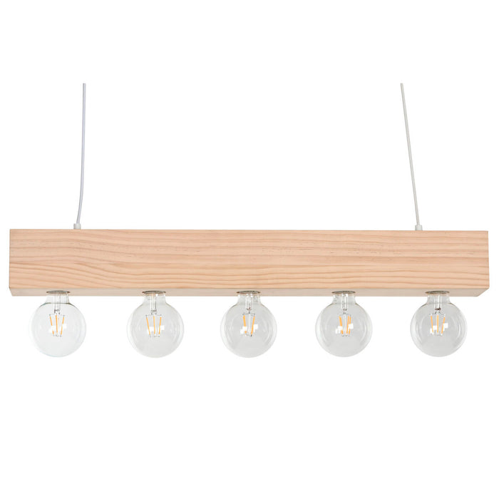 Ceiling Light Home ESPRIT White Black Light brown Wood 50 W 80 x 10 x 30 cm