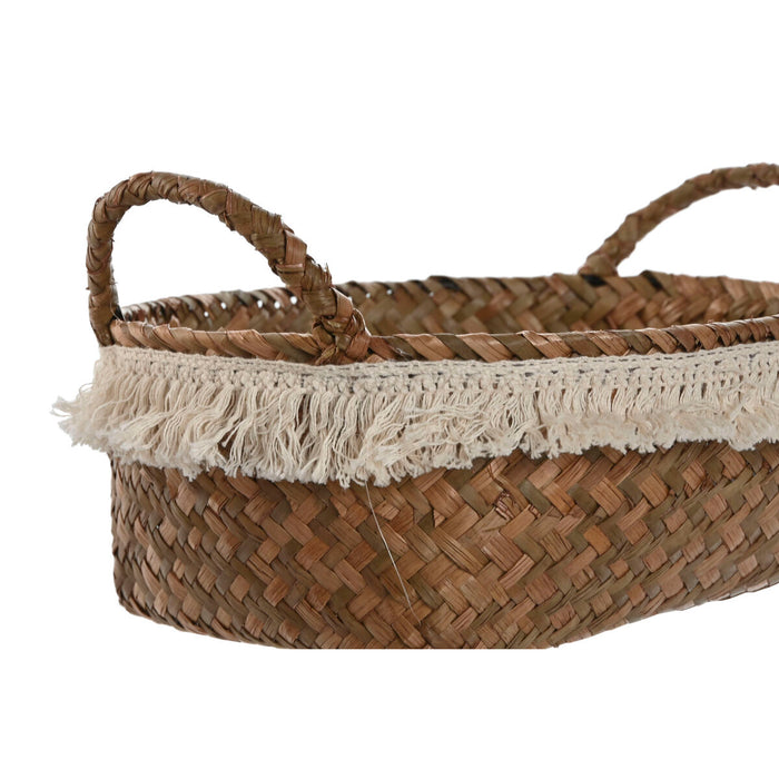 Basket set Home ESPRIT Natural Fibre Boho Worn 33 x 25 x 15 cm