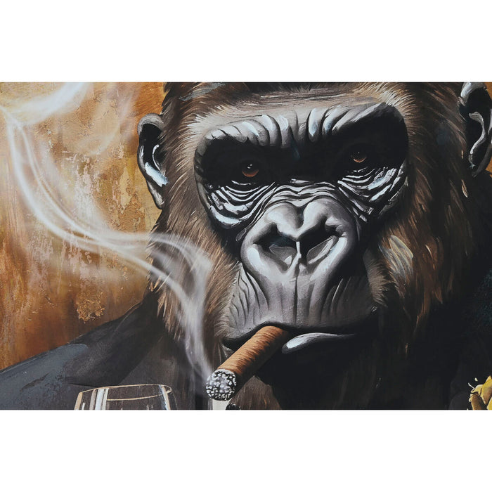 Canvas Home ESPRIT Brown Black Golden 103,5 x 3,5 x 103,5 cm (2 Units)