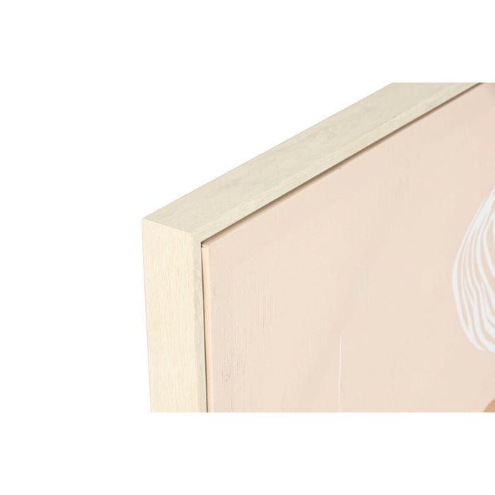 Canvas Home ESPRIT White Beige Dress Scandinavian 82,5 x 3,5 x 82,5 cm (2 Units)