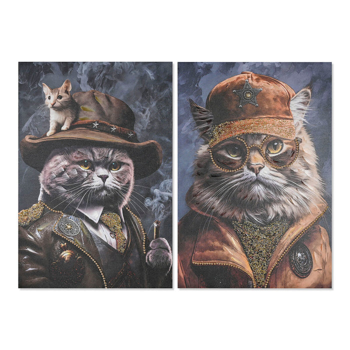 Canvas Home ESPRIT Canvas MDF Wood 60 x 3 x 90 cm