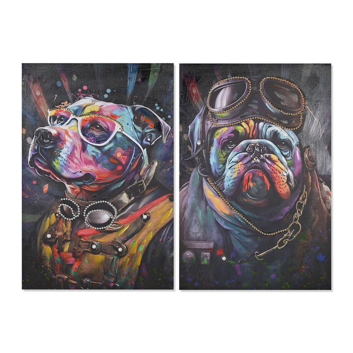 Canvas Home ESPRIT Canvas MDF Wood 60 x 3 x 90 cm