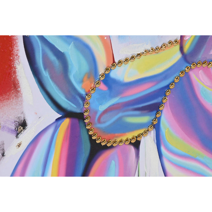 Canvas Home ESPRIT Canvas MDF Wood 80 x 3 x 80 cm