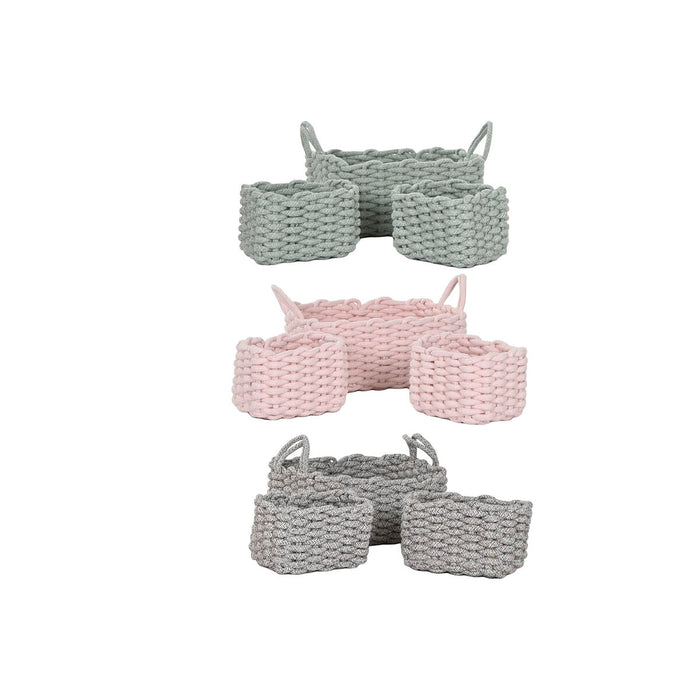 Basket set Home ESPRIT Rope 32 x 25 x 15 cm