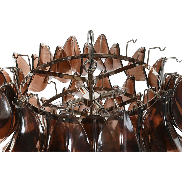 Ceiling Light Home ESPRIT Brown Silver Crystal Steel 25 W 80 x 80 x 80 cm
