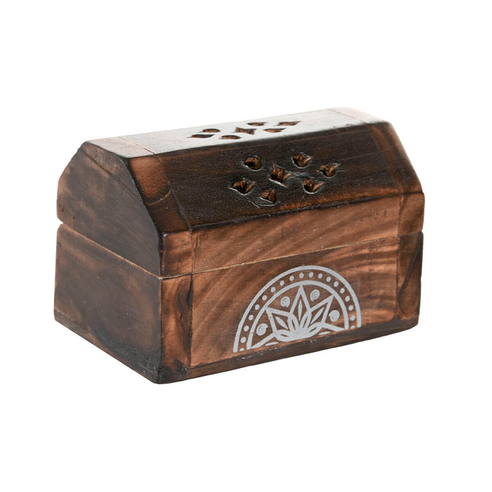 Essential oil burner Home ESPRIT Mango wood Mandala Indian Man 9,5 x 5,5 x 6 cm Incense (6 Units) (10 Units)