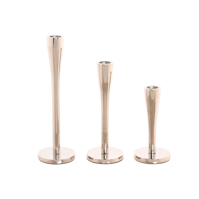 Candle Holder Home ESPRIT Silver Aluminium Modern 7,5 x 7,5 x 25 cm
