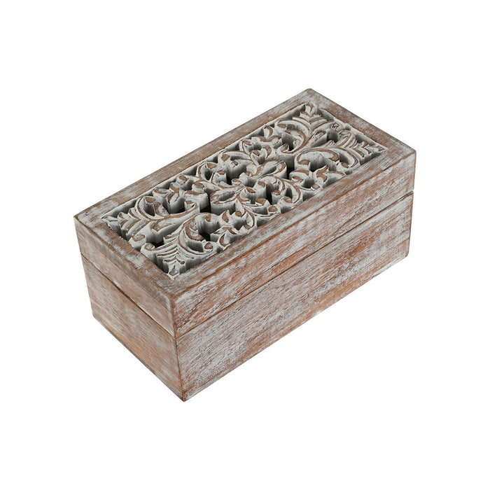 Jewelry box Home ESPRIT White Natural Mango wood (2 Pieces)