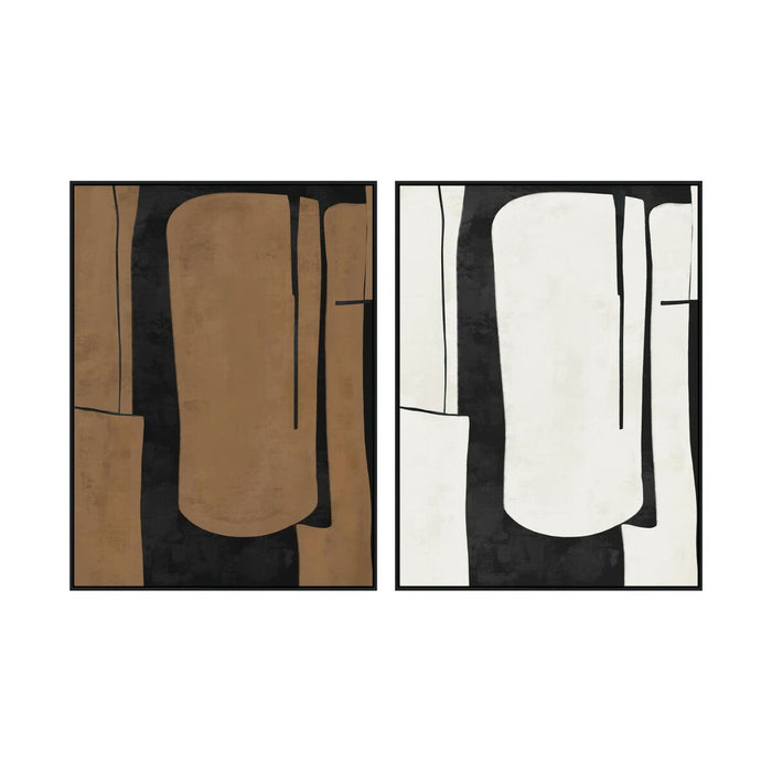 Canvas Home ESPRIT Brown Black Abstract Urban 90 x 4 x 120 cm (2 Units)