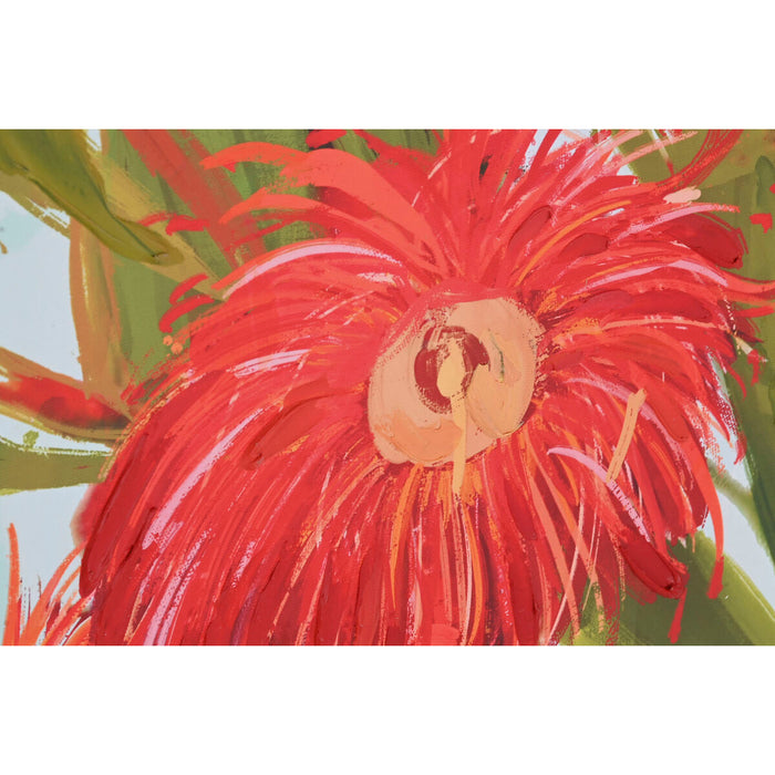 Canvas Home ESPRIT Yellow Blue Flowers Shabby Chic 100 x 4 x 100 cm (2 Units)