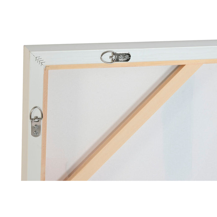 Canvas Home ESPRIT White Turquoise Abstract Urban 120 x 4 x 90 cm (2 Units)