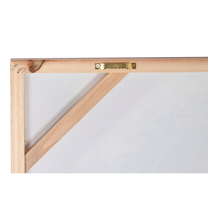 Canvas Home ESPRIT Brown Golden Colonial African Woman 90 x 3 x 120 cm (2 Units)