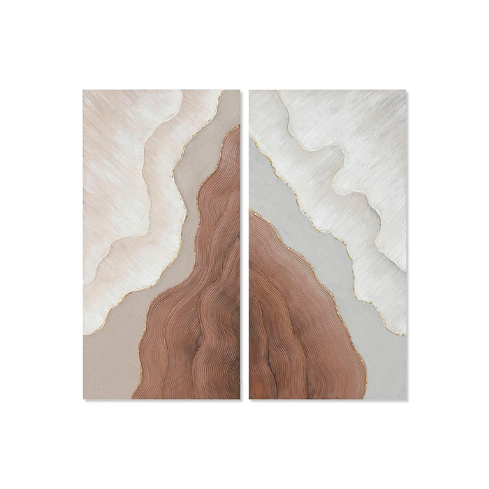 Canvas Home ESPRIT White Brown Abstract Scandinavian 50 x 3 x 100 cm (2 Units)