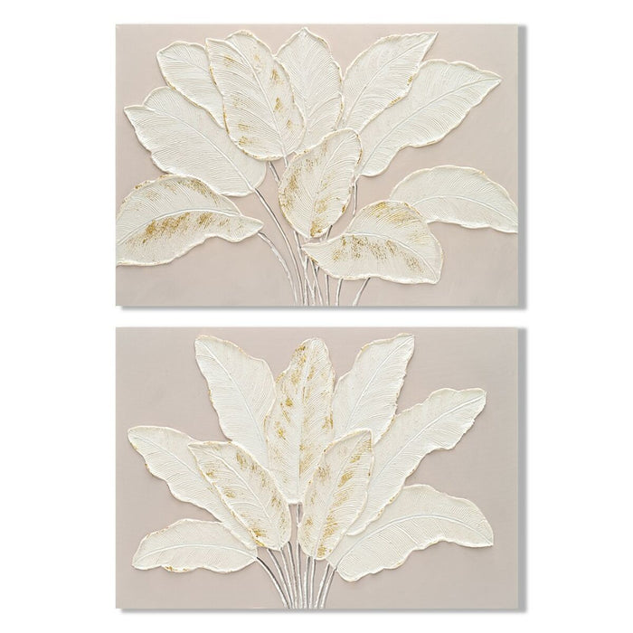 Canvas Home ESPRIT White Beige Sheets Cottage 90 x 3 x 60 cm (2 Units)