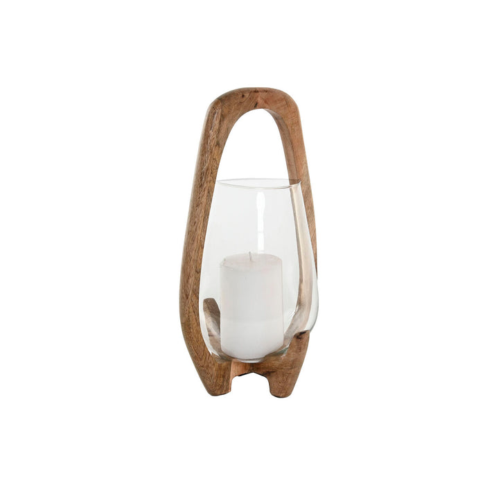 Candleholder Home ESPRIT Natural Crystal Mango wood 18 x 18 x 33 cm