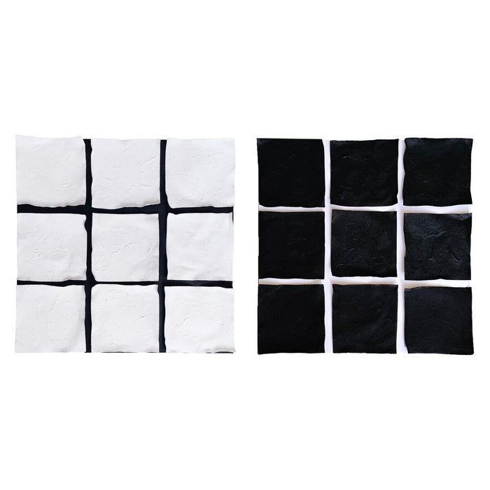 Canvas Home ESPRIT White Black Modern 80 x 4 x 80 cm (2 Units)