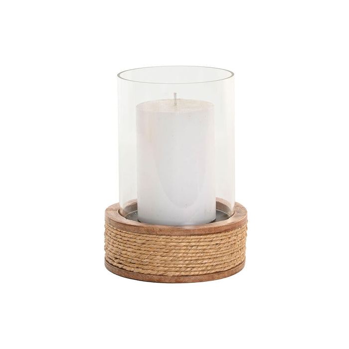 Candleholder Home ESPRIT Brown Natural Crystal Rope Mango wood