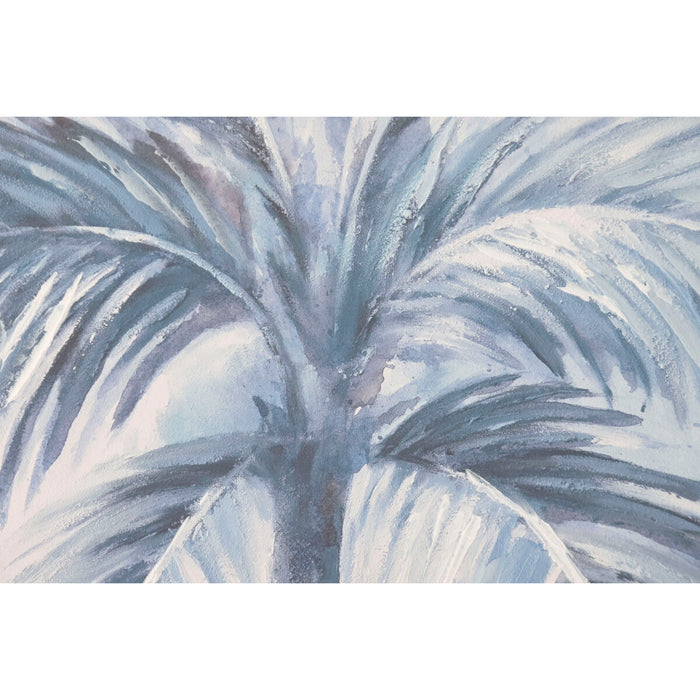 Canvas Home ESPRIT Blue White Palms Tropical 82,5 x 3,5 x 122,5 cm (2 Units)