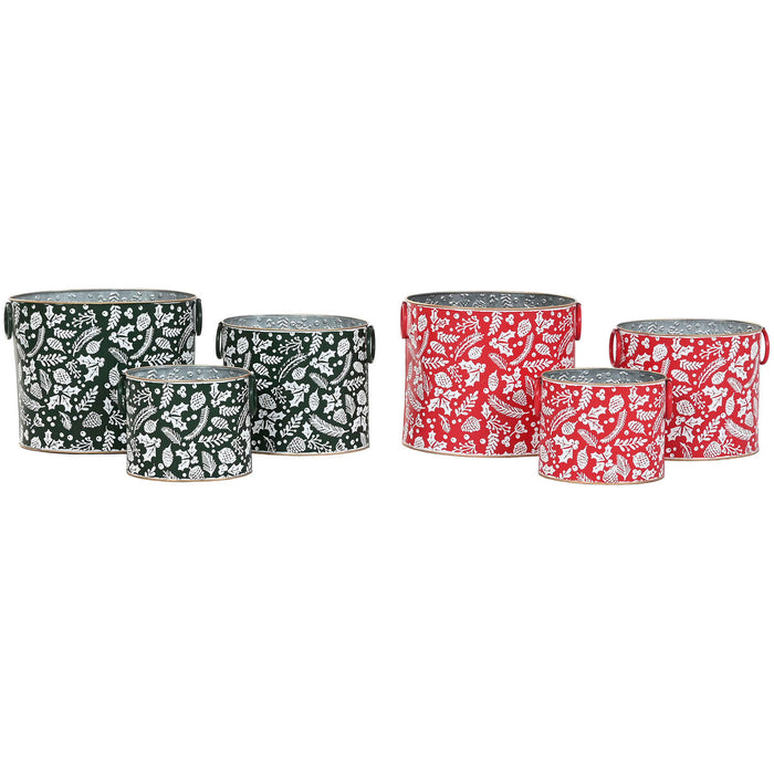 Christmas Decorations Set Home ESPRIT Red Green Christmas 28,5 x 19,5 x 24 cm (3 Pieces) (2 Units)