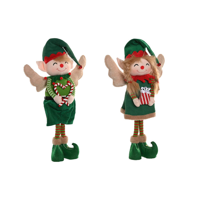 Christmas bauble Home ESPRIT Red Green Elf 31 X 13 X 53 CM (2 Units)