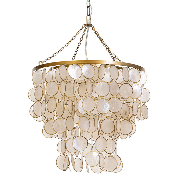 Ceiling Light Home ESPRIT Beige Golden Metal Mother of pearl 50 W 40 x 40 x 48 cm